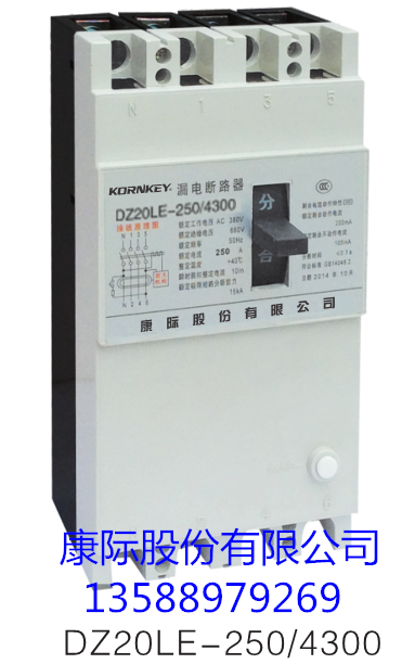专业生产DZ20LE-250/4300透明塑壳漏电断路器 知名品牌质量稳定，13588979269