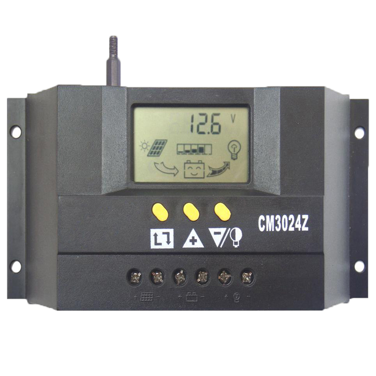 太阳能控制器12V24V30A双路输出数显自动识别光控定时USB充电