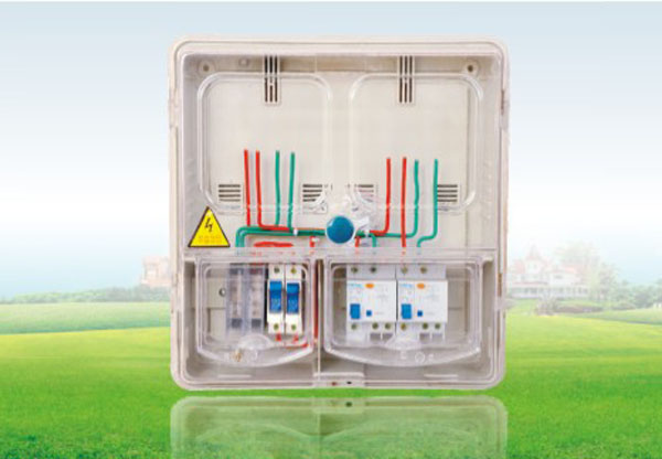 零售電表箱2戶二表位機(jī)械式透明電表箱