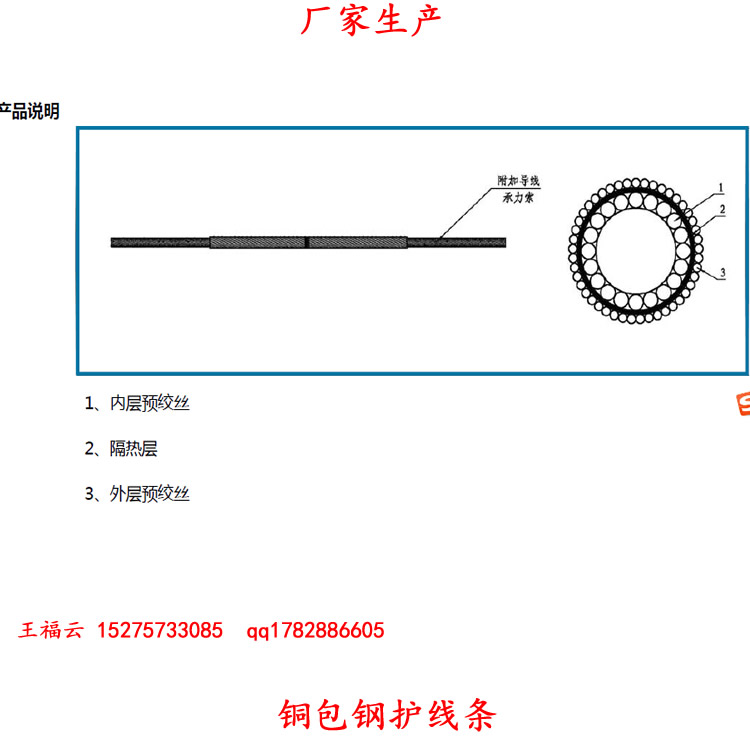 铜包钢护线条 铜包钢护线条预绞丝